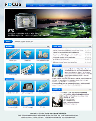 Focus light Electronics与灵瑞合作建设企业网站